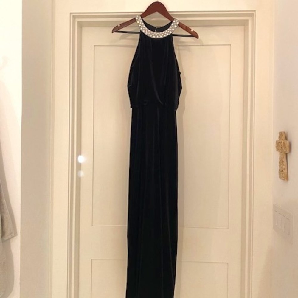 Marina Embellished Velvet Gown Size 8